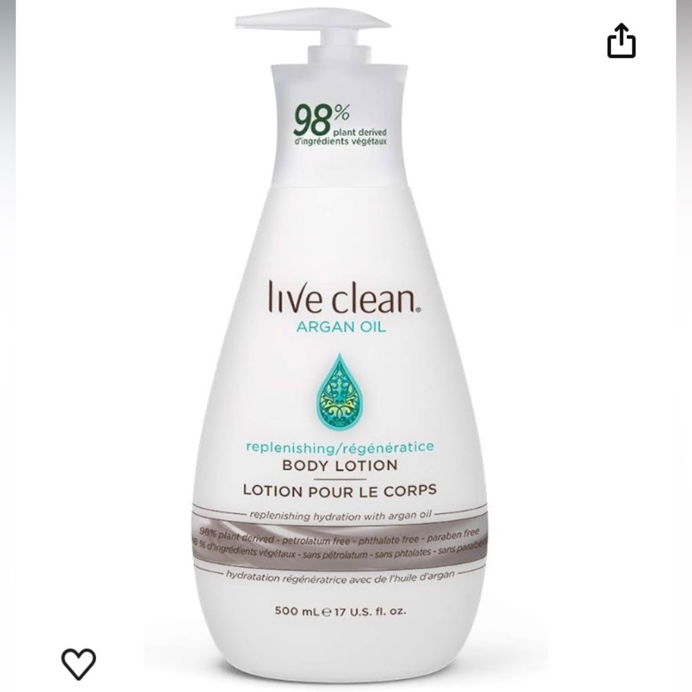 NWT 🔺Live Clean Exotic Nect Argan Oil Replenishing Hand and Body Lotion, 500 ml